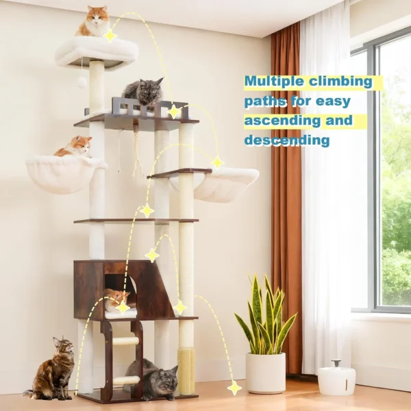 Hey‑brother Wooden Cat Tree