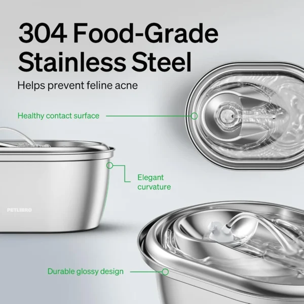 718T7Lo4+5L._AC_SL1500_ Petlibro 3L Stainless‑Steel Fountain