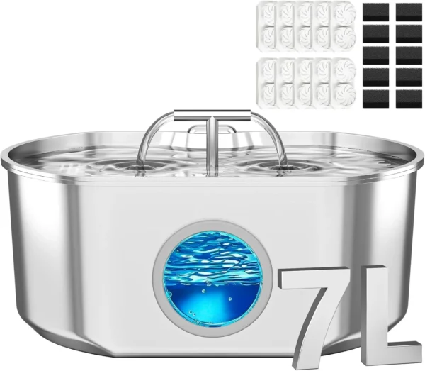 7L/236oz Large‑Volume Pet Fountain