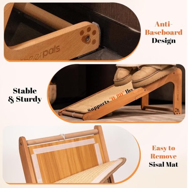 71i9IgQkoaL._AC_SL1500_ Wooden Sisal Cat Scratcher Ramp