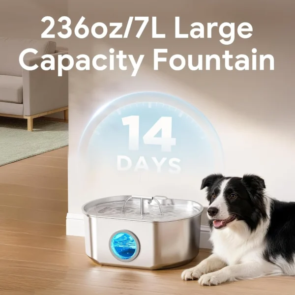 7L/236oz Large‑Volume Pet Fountain