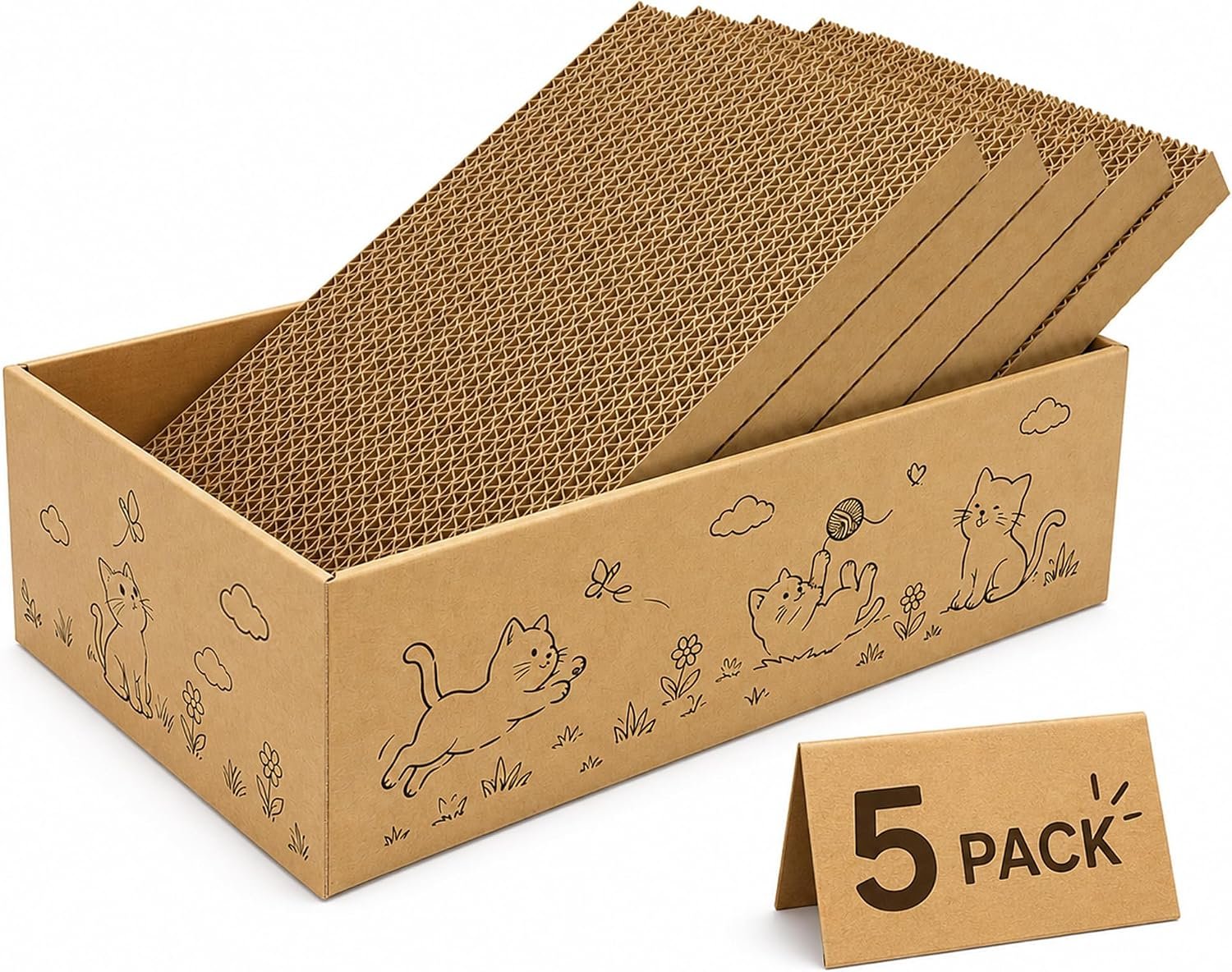 5‑Pack Large Reversible Cat Scratcher