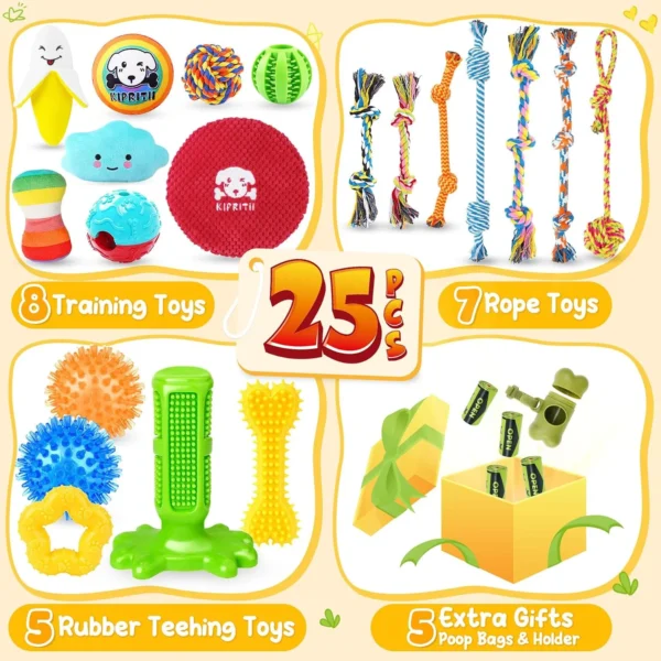 KIPRITII 25‑Pack Dog Toy Set
