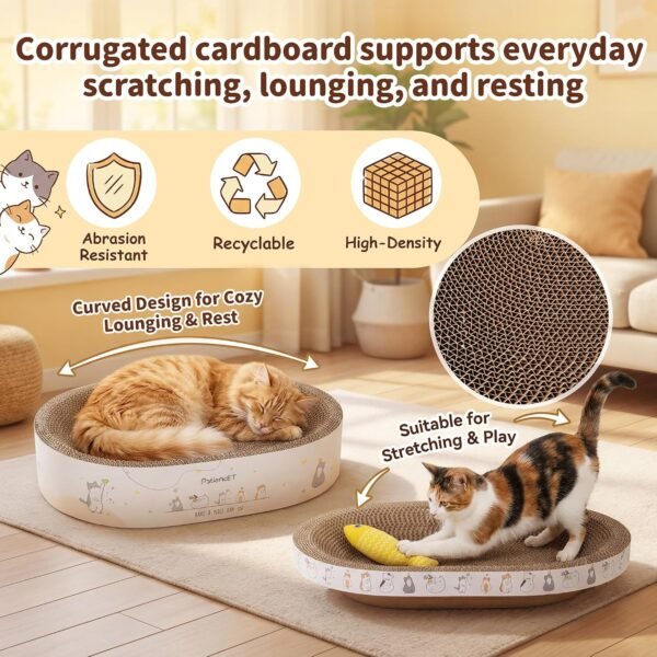 81ZsR476f4L._AC_SL1500_ 3‑in‑1 Cardboard Cat Scratcher Set